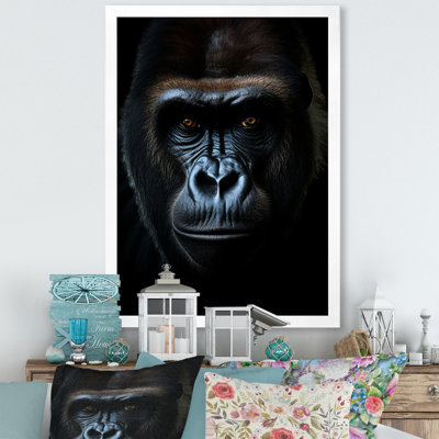 Portrait d'un gorille noir sur toile