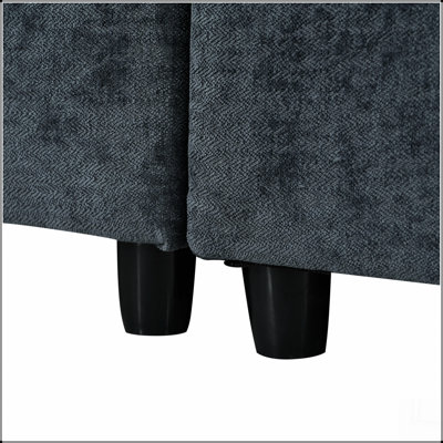 Canapé modulaire gris foncé de 115,5 po avec revêtement en polyester durable, coussins moelleux, compartiments de rangement dissimulés et conception polyvalente pour le salon, le salon ou le bureau