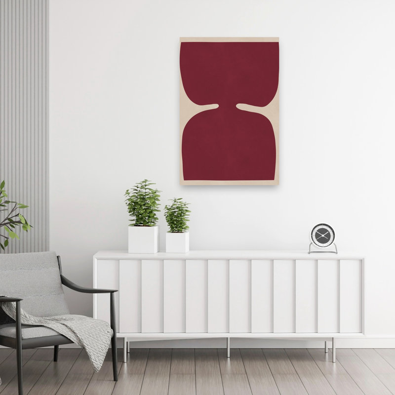 Reproduction d'art moderne moderne abstrait marron audacieux, 36" H x 24" W