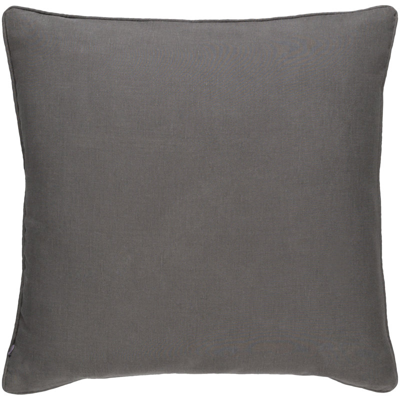 Belford Geometric Linen Throw Pillow, 18" H x 18" W x 4" D, Gray/Ivory