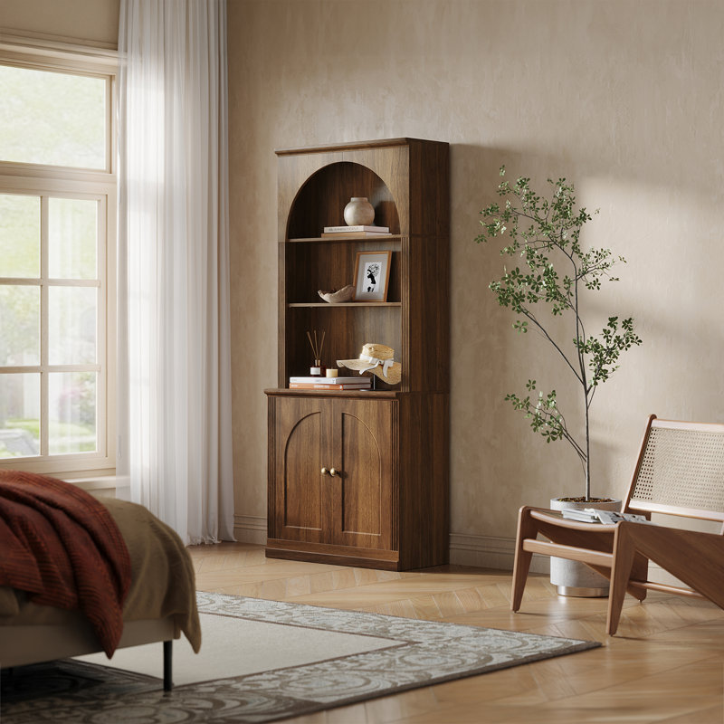 Armoire de rangement modulaire Monos avec porte et étagères réglables (lot de 1), noyer, Noyer