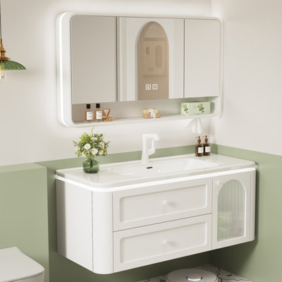 Élégante armoire de salle de bain de style français