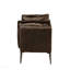 Fauteuil en cuir fleur vieilli chocolat