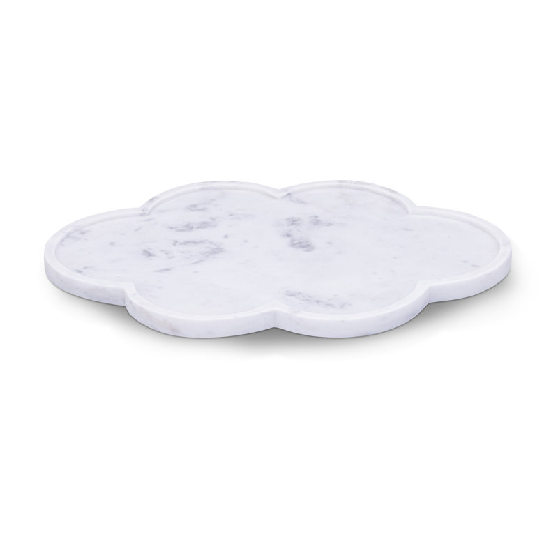 Plateau en marbre Rimini, Blanc
