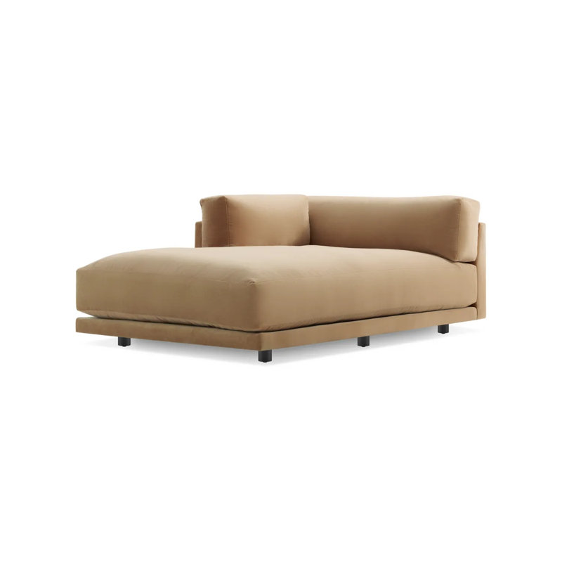 Canapé modulaire 51 po méridienne Sunday, Face à la gauche, Mélange de polyester velours chameau