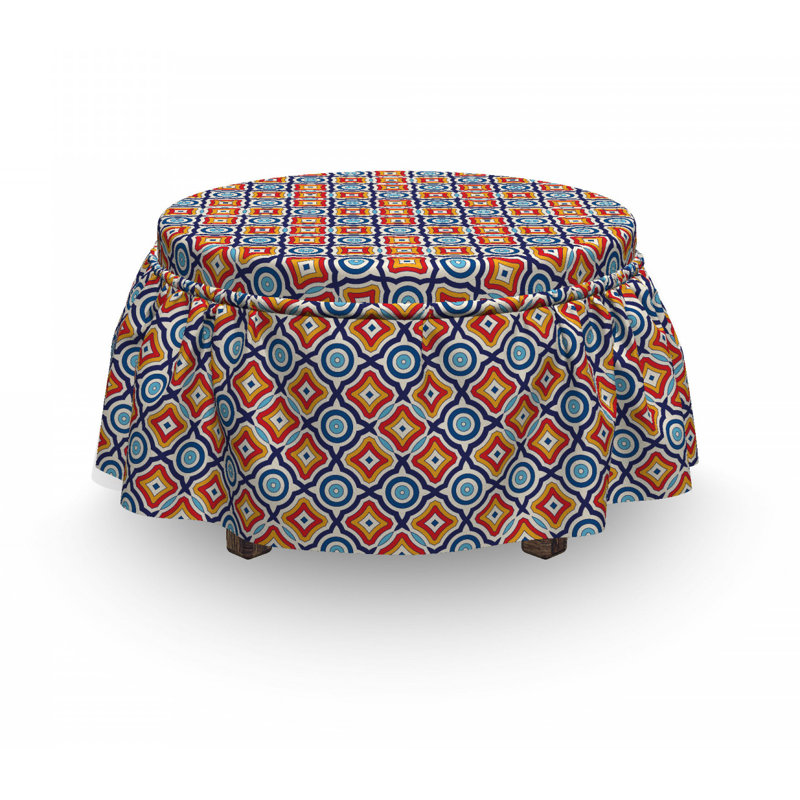 Housse pour repose-pieds motif géométrique oriental