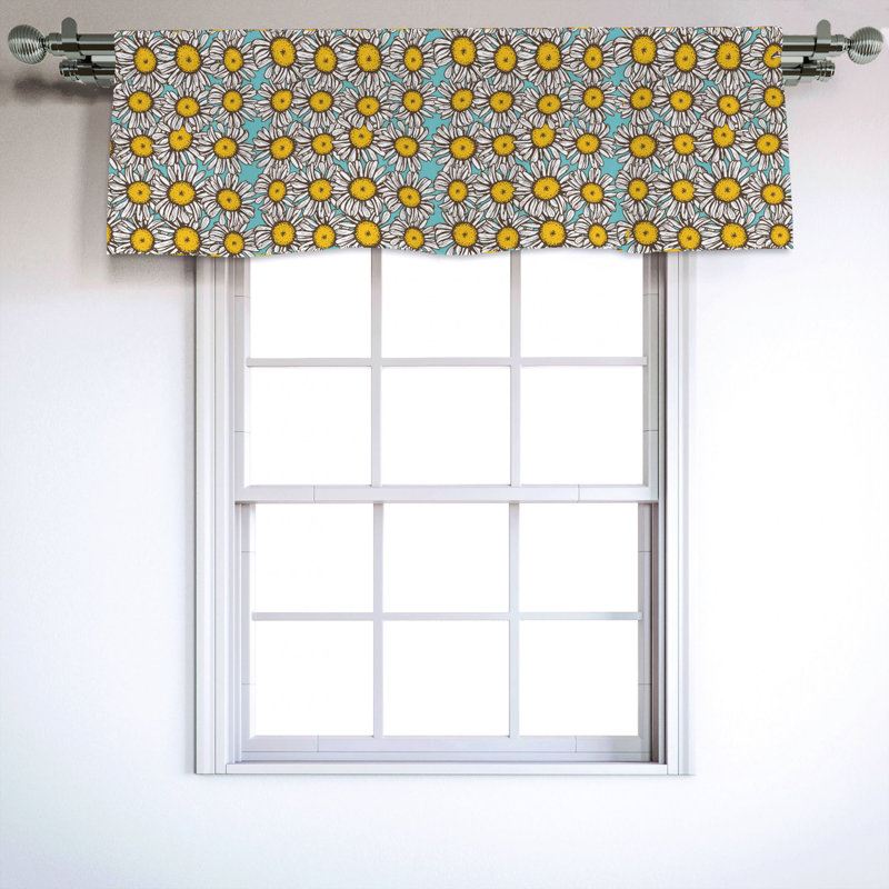 Sateen Floral Ruffled Window Valance