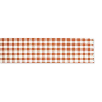 PALE MAUVE HEAVYWEIGHT CHECK FRINGED TABLE RUNNER 14X72