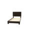 Tête de lit ajustable moderne en similicuir brun pour lit simple-1024367832