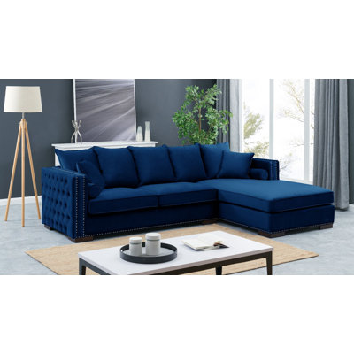 Angelina 4 Seater Velvet Corner Sofa 