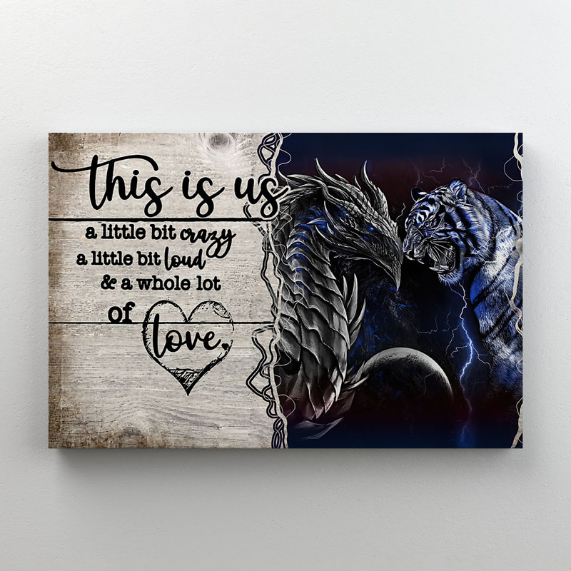 Dragon and Tiger This Is Us 1 pièce, reproduction d'art graphique sur toile tendue, H 24 po x l 36 po x P 2 po