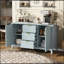U_STYLE Buffet Art-Wave avec 3 tablettes réglables, 3 tiroirs et portes à fermeture en douceur pour un rangement élégant