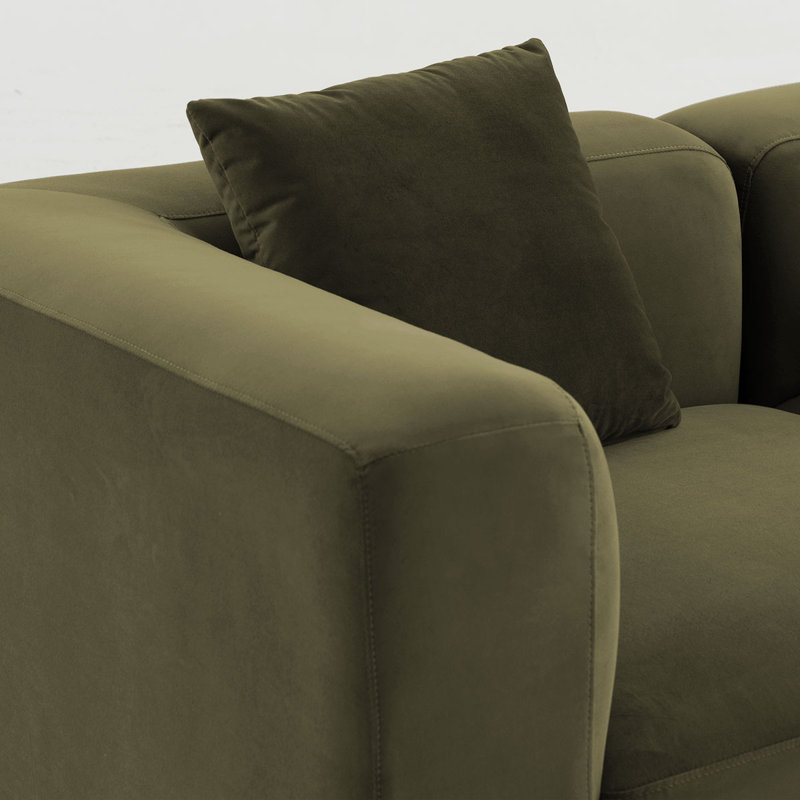 Canapé modulaire surdimensionné en velours surdimensionné à sièges profonds et sièges 4, H 25 po x l 127 po x P 36 po