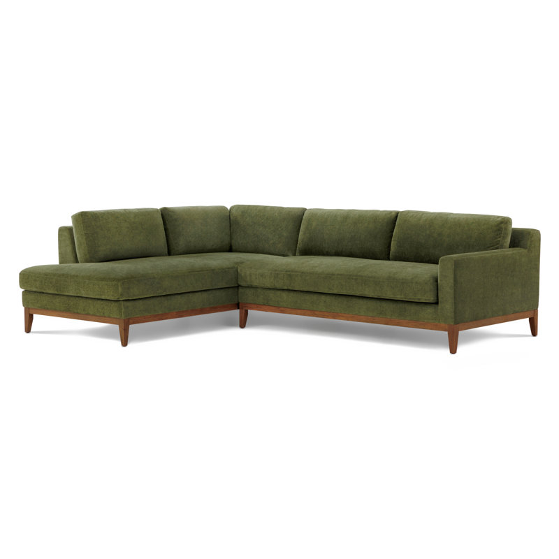 Canapé modulaire en velours vert vieilli 115 po Zyon, Face à la gauche