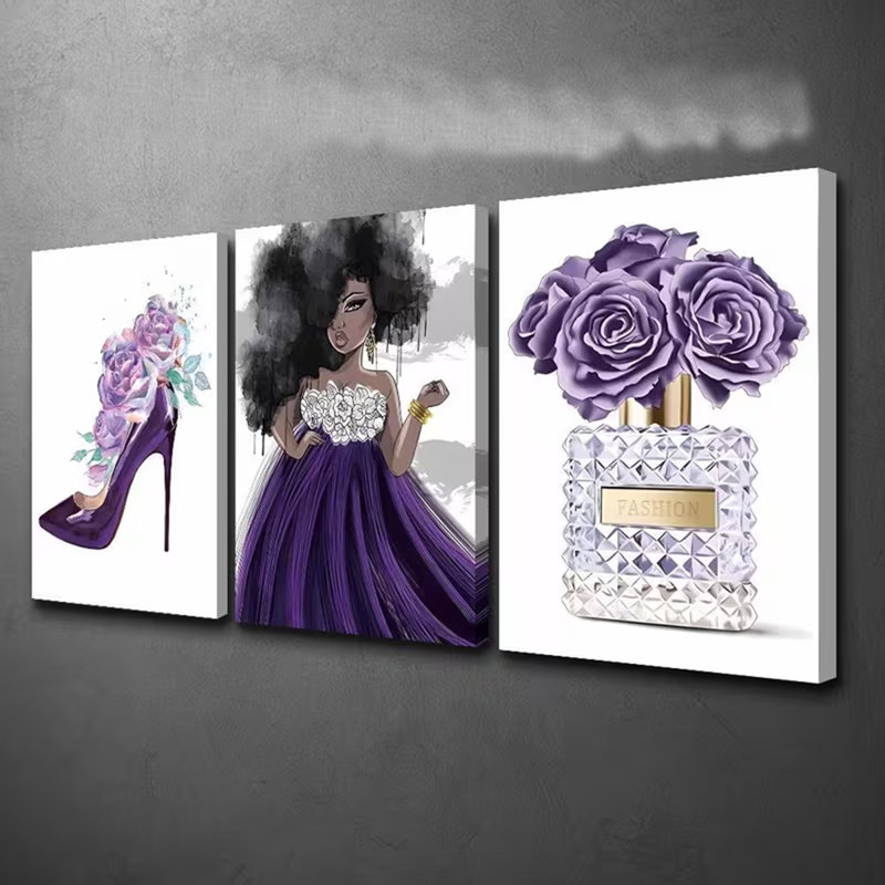 3 Piece Wrapped Canvas Print, 30 cm H x 60 cm W