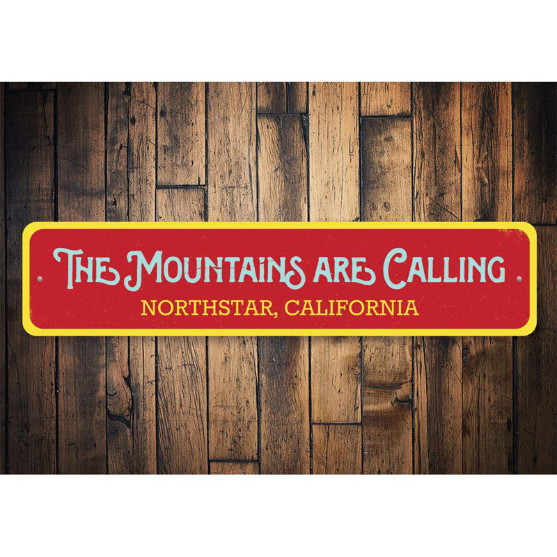 Panneau en aluminium The Mountains Are Calling, H 6 po x l 24 po x P 0,06 po