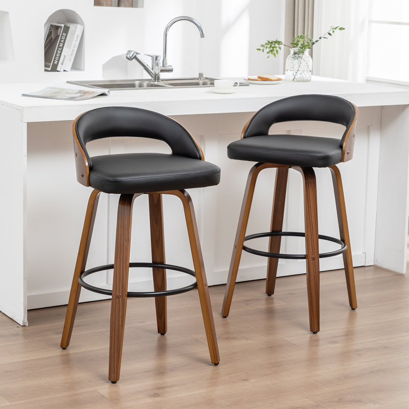 Ensemble de tabourets de bar 2 pièces Modern Modern, Noir, Tabouret de bar (siège de 30 po de hauteur)