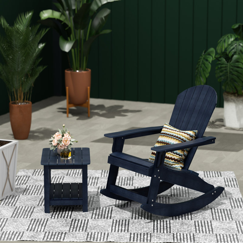 Chaise berçante d'extérieur avec table Arrir, Marine