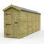 Total Sheds 4ft x 18ft Apex Garden Shed - Single Door - No Windows - Pressure Treated Timber - UK Manufactured