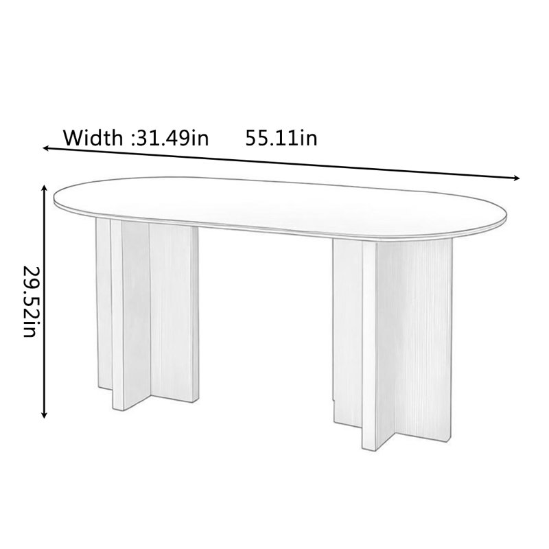 Table de salle à manger Retro, H 29,52 po x L 55,11 po x l 31,49 po