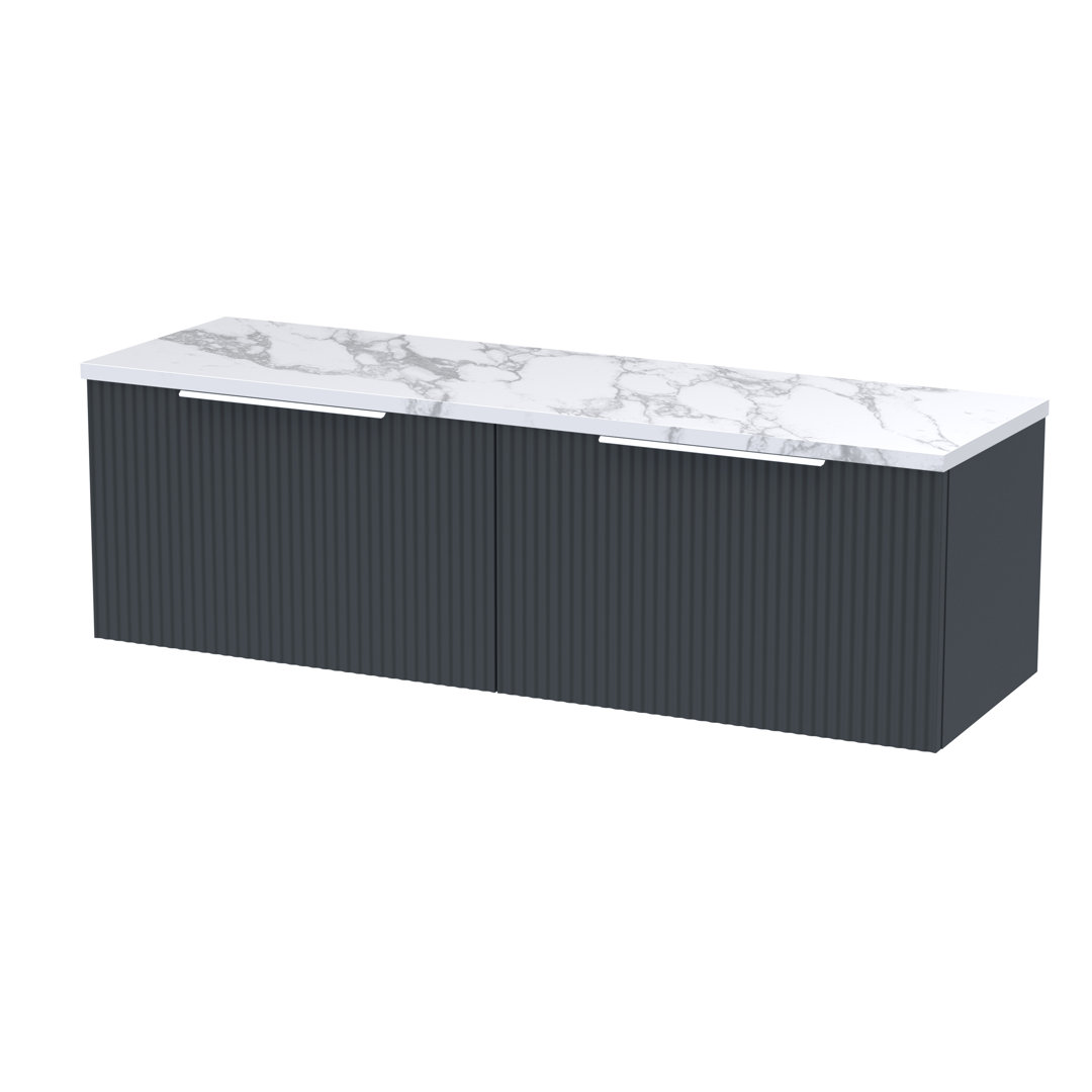 Fluted 121.5 mm Double Bathroom Vanity Base