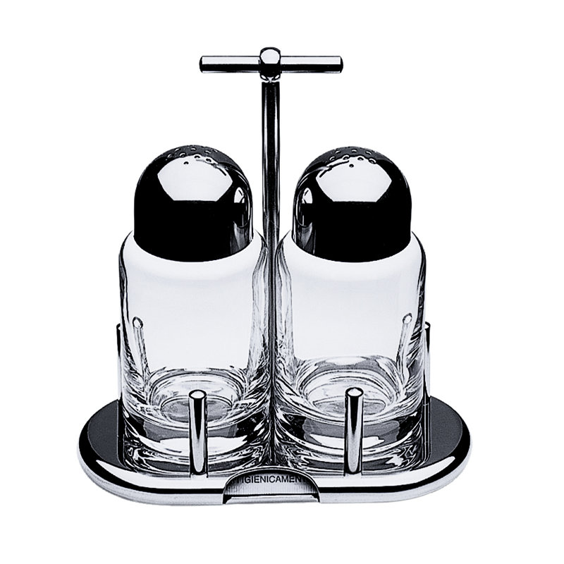2 pièces Ensemble salière et poivrière; Minima H: 5-1 / 2 po, 2 x 3-3 / 4 oz.