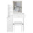 Small Size Left Bedside Cabinet Vanity Table + Cushioned Stool, 2 AC+2 USB Power Station, Hair Dryer Bracket, Extra Large Touch Control Sliding LED Mirror, Tri-Color Switching, Brightness Adjust-819348168