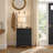 Solid Wood 3-drawer Nightstand In Black Wash-525640180