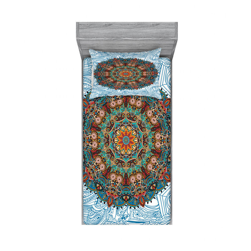 Microfiber Floral Sheet Set, Twin XL Sheet Set with Fitted Sheet