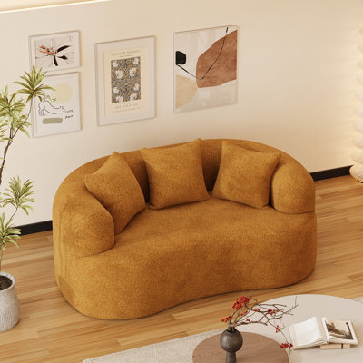68.5'' Chenille Curved Loveseat Compression Foam Sofa Couch