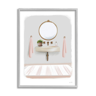 " Cozy Bathroom Sink Scene " by House Fenway Painting Print
