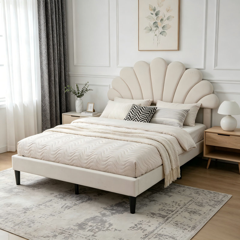 Bed, Beige