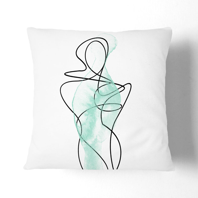 Femals Form Green Scatter Cushion, 55cm H x 55cm W x 20cm D