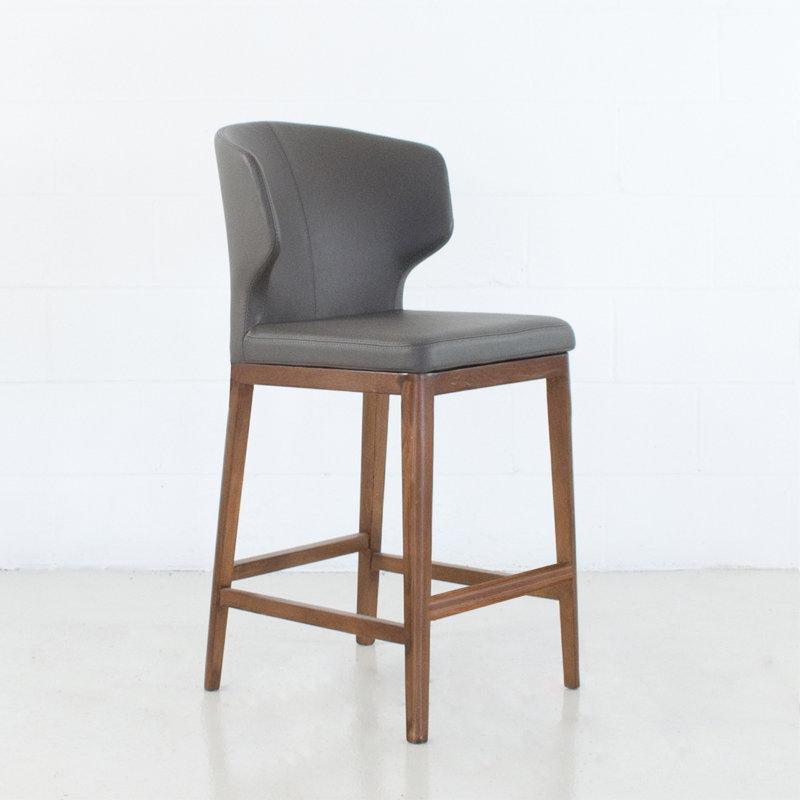 Tabouret de bar et de comptoir Aislinn, Gris anthracite, Tabouret de comptoir (siège d'une hauteur de 26 p