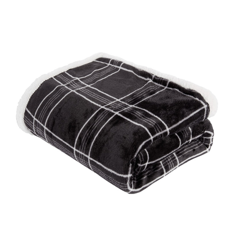 Hoy Knitted Throw Blanket, Grey