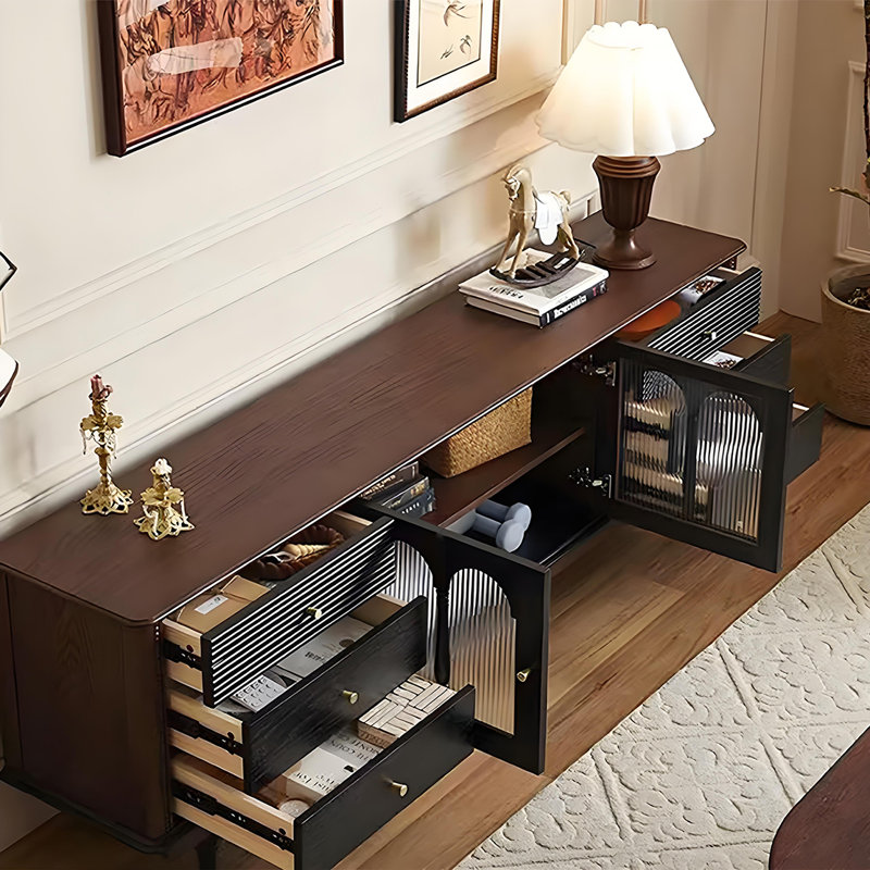 Meuble télé American High Sens, Noir / brun, 78.7"