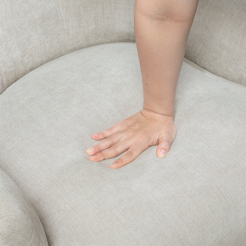 Fauteuil capitonné confortable en contreplaqué robuste pour le salon, Gris huître
