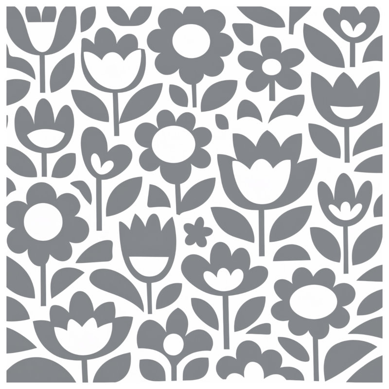 Édredon gris à motif floral, Twin