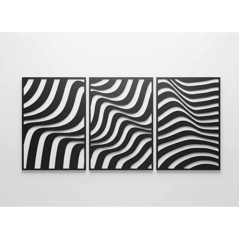 Peinture décorative en panneau de fibres à densité moyenne (3 pièces)