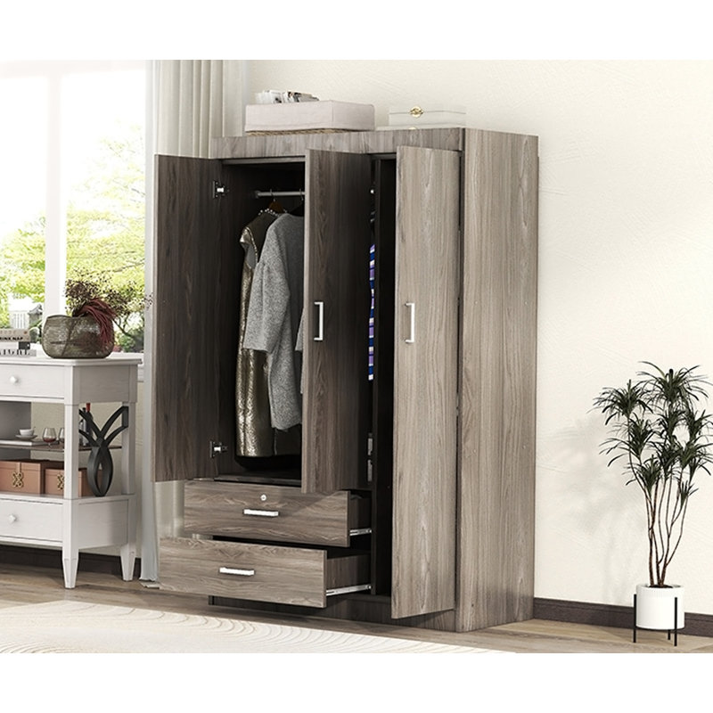 Armoire 3 portes avec 2 tiroirs
