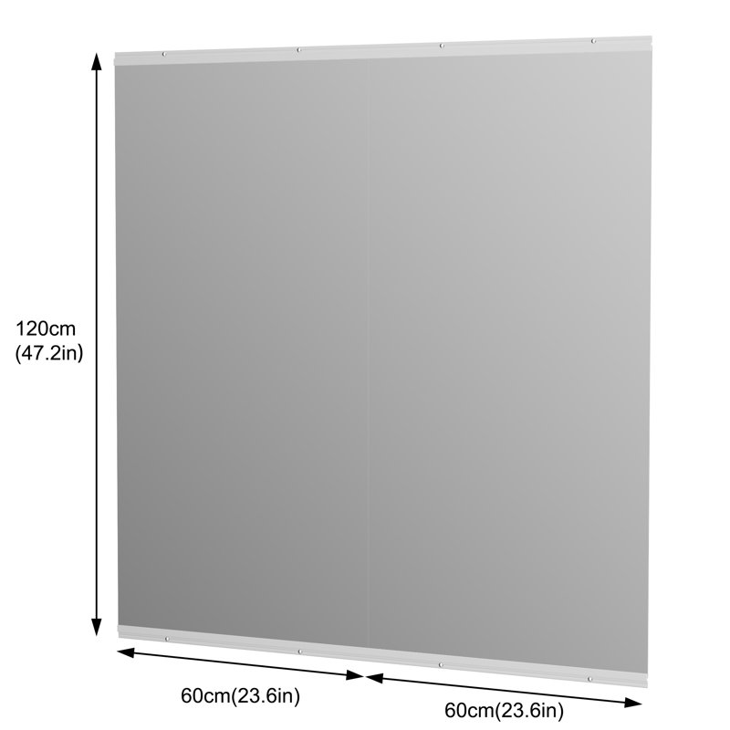 Ensemble de 2 miroirs muraux rectangulaires en métal avec verres trempés, 47 po x 24 po
