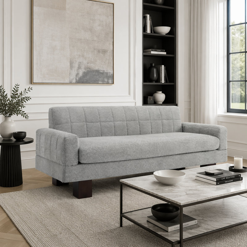 Causeuse Boucle, Bleu-gris clair