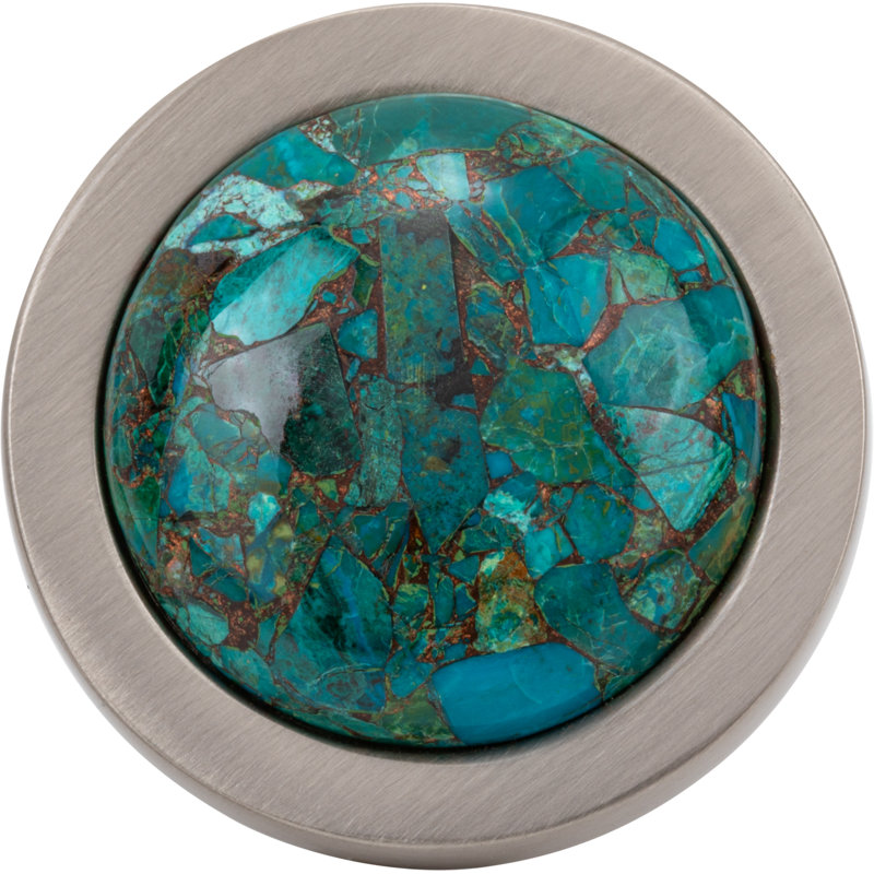 Firesky Diameter Knob, Mohave Blue, Brushed Satin Nickel