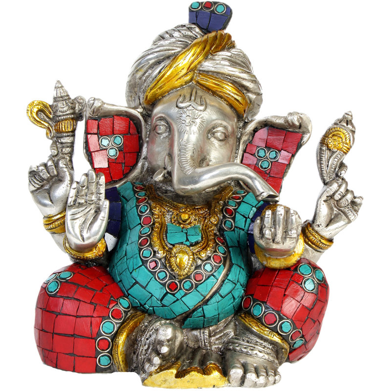 Turquoise Ganesha (avec incrustations)