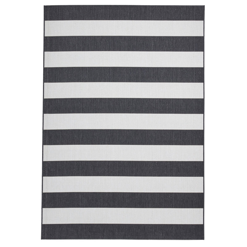 Machine Woven Black/White Rug, Rectangle 120 x 170cm