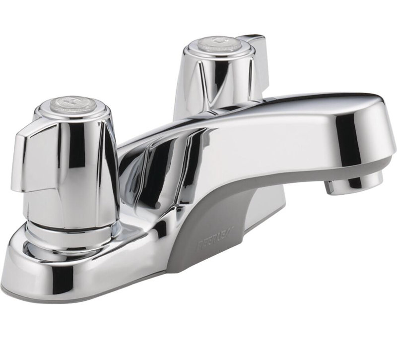 2-handle Bathroom Faucet with Drain Assembly, Chrome