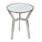 Side End Table, 18 Inch Round White Marble Top, Silver Steel X Base