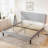 Light Grey Bed Frame With Adjustable Border Headboard, Bed Frame-89100061