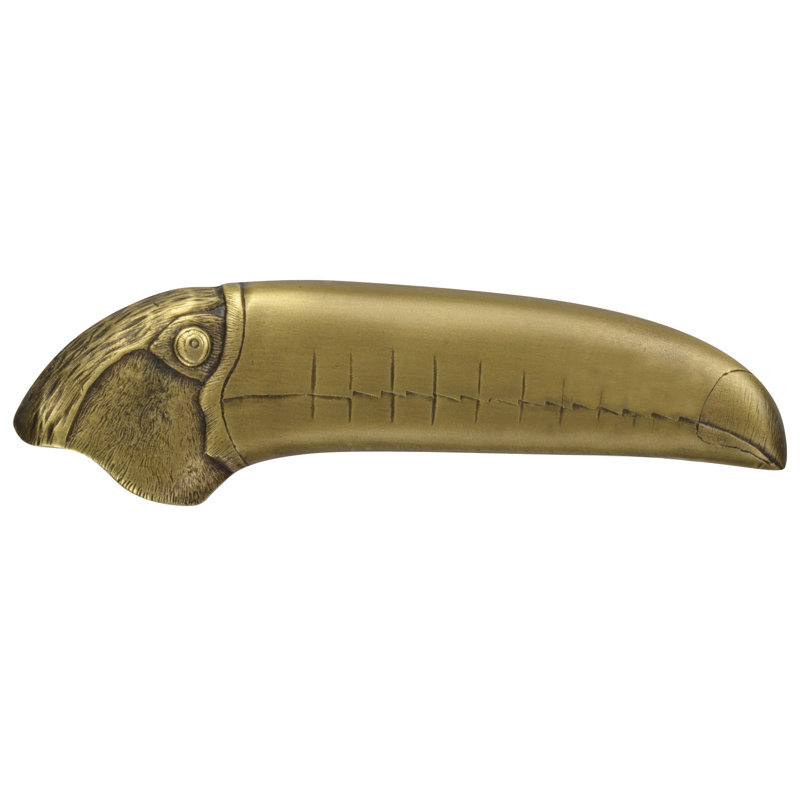Poignée fantaisie tropicale, Laiton antique, Gauche