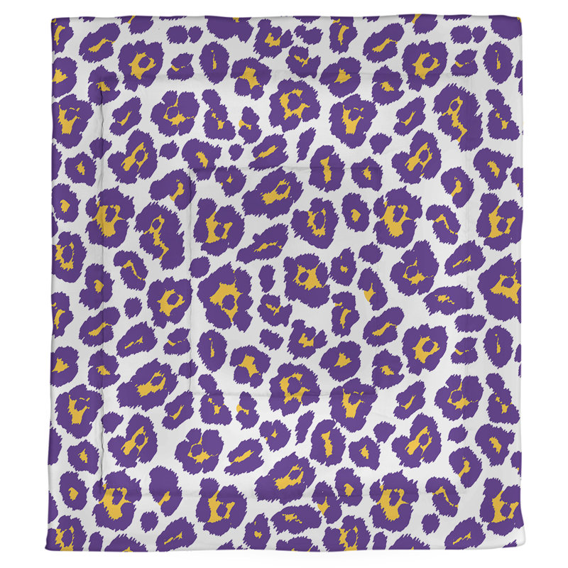 Polyester Animal Print Comforter, King Comforter, Yellow/Black/Red